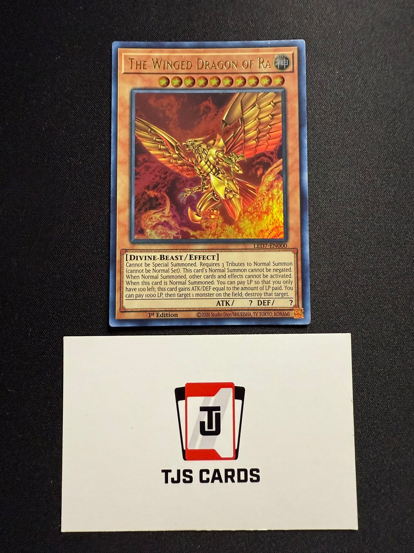 The Winged Dragon Of Ra (Alt Art) - Ultra Rare 1st Edition LED7-EN000 - YuGiOh