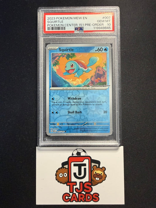 Squirtle - PSA 10 - 151 Pokemon Center Promo 007/165 - Pokemon