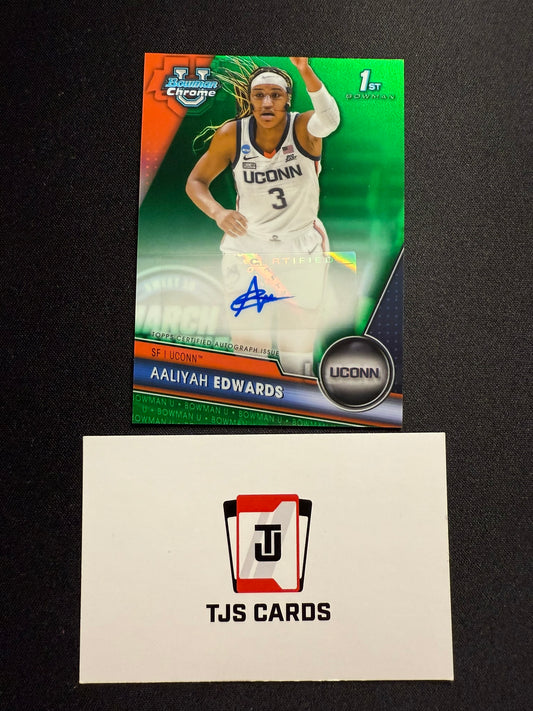 Aaliyah Edwards - 1st Green Auto /99 - TOPPS Bowman U Basketball 2023/24