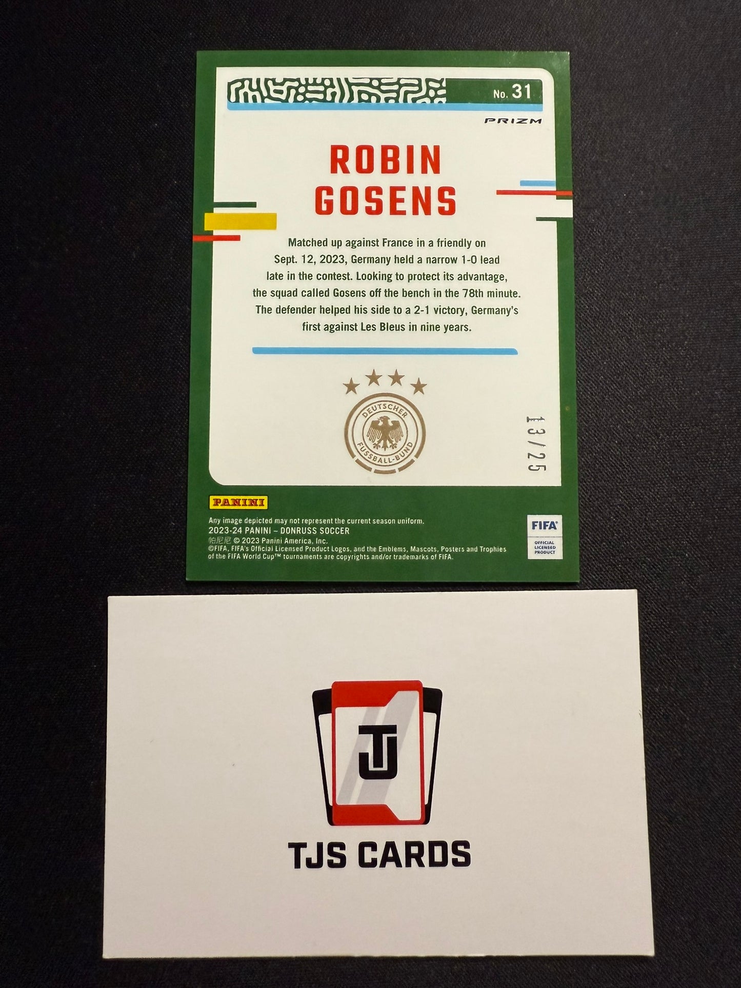 Robin Gosens - Purple Mojo /25 - Panini Donruss 2023/24