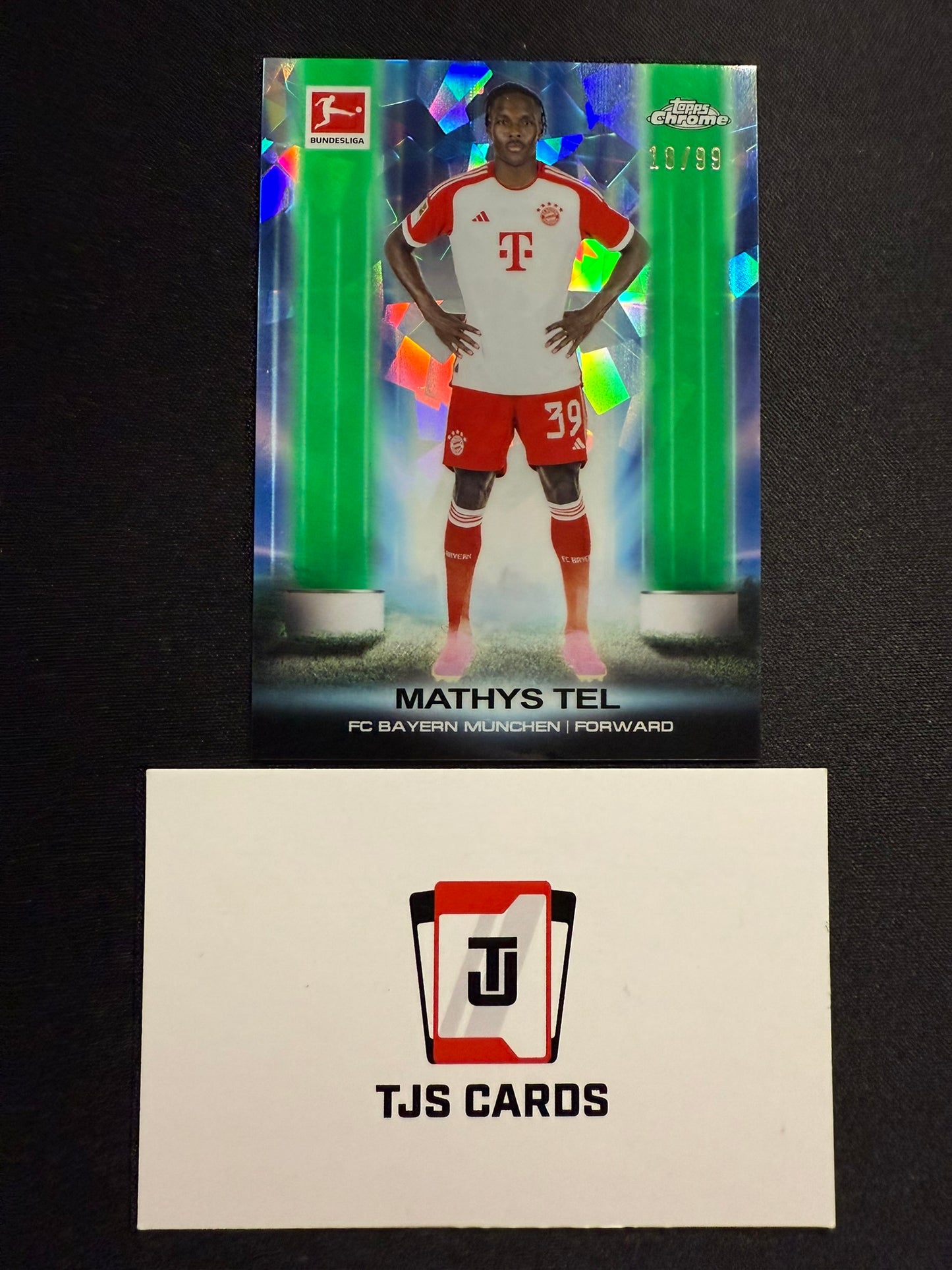 Mathys Tel - Green Ultrabeam /99 - TOPPS Bundesliga Sapphire 2023/24