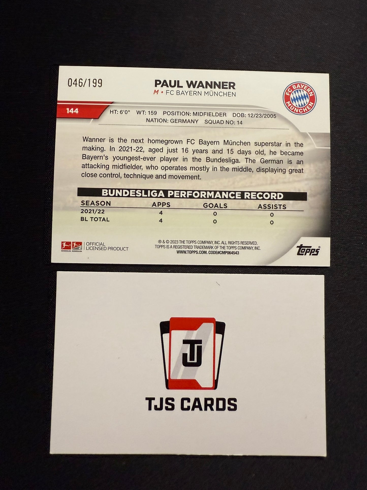 Paul Wanner - /199 - TOPPS Jade Bundesliga 2023/24