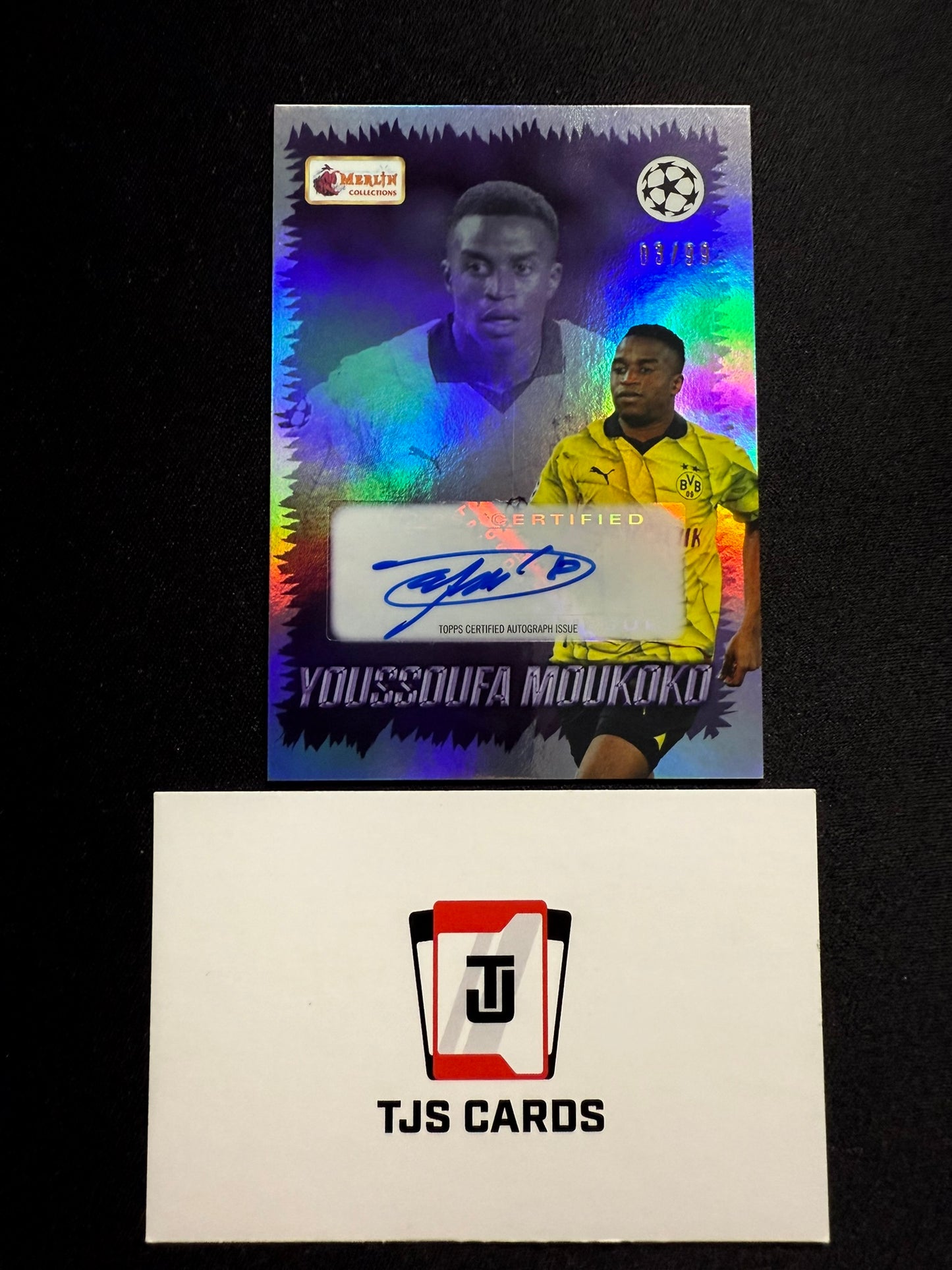 Youssoufa Moukoko - Purple Auto /99 - TOPPS Merlin Heritage UCC 2023/24