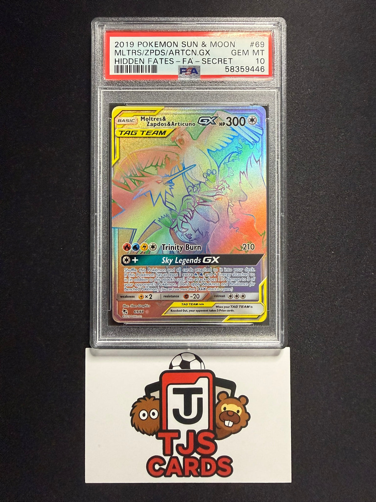 Moltres & Zapdos & Articuno GX - PSA 10 - Hidden Fates 69/68 - Pokemon