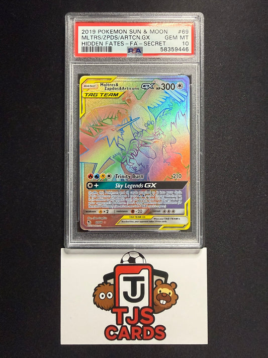 Moltres & Zapdos & Articuno GX - PSA 10 - Hidden Fates 69/68 - Pokemon