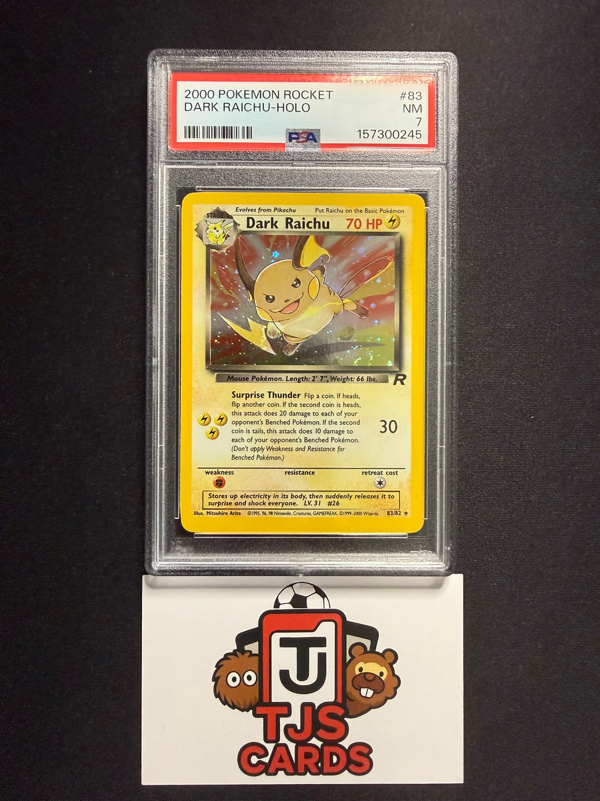 Dark Raichu - PSA 7 - Secret Rare Holo Rocket 83/82 - Pokemon