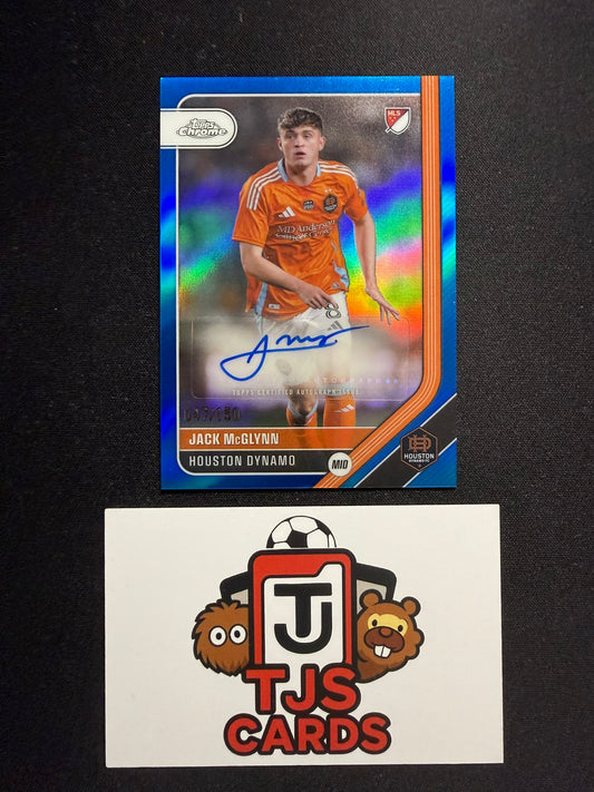 Jack McGlynn - Blue Auto /150 - TOPPS Chrome MLS 2026