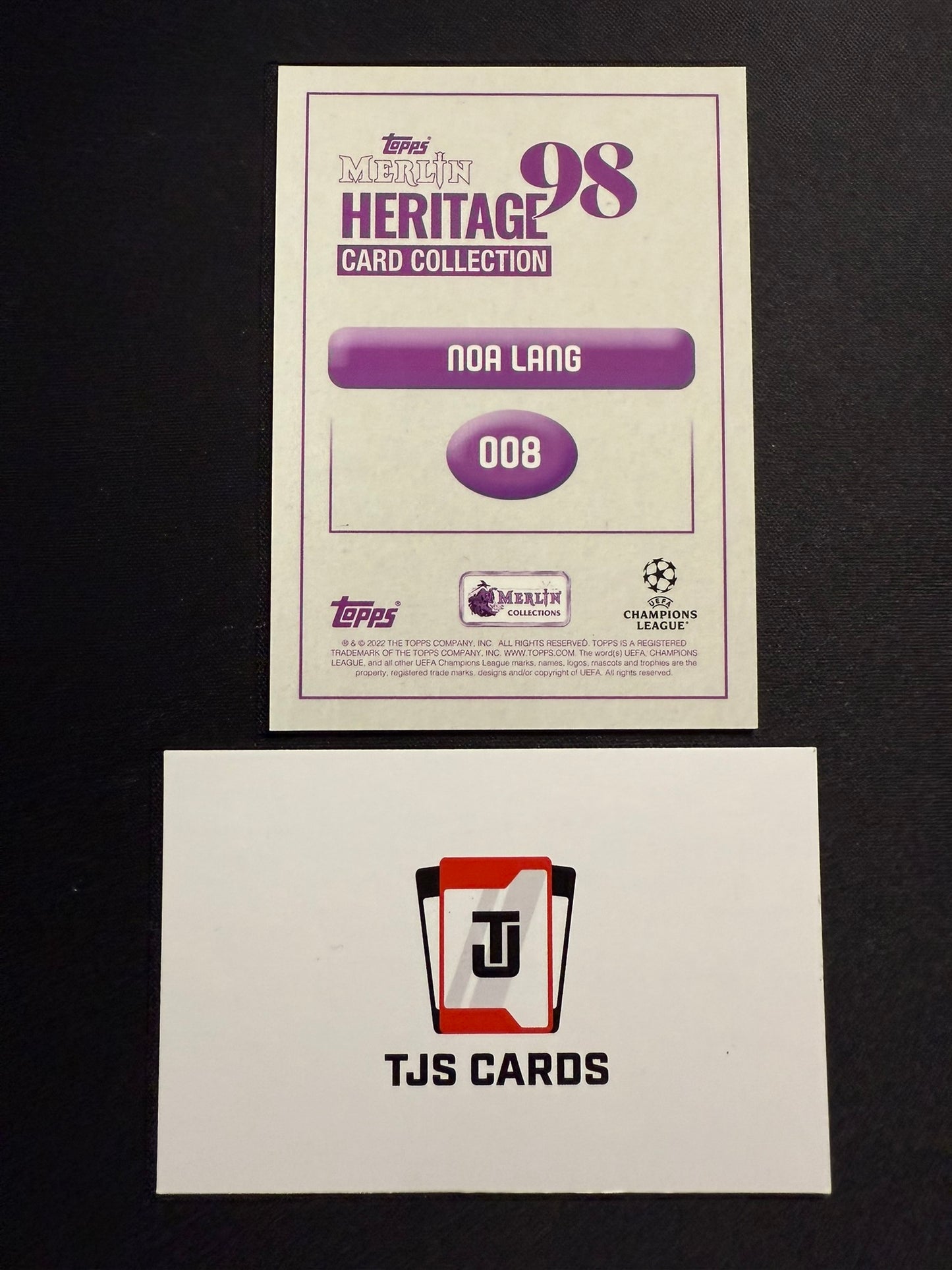 Noa Lang - Purple Auto /25 - TOPPS Merlin Heritage 2022/23