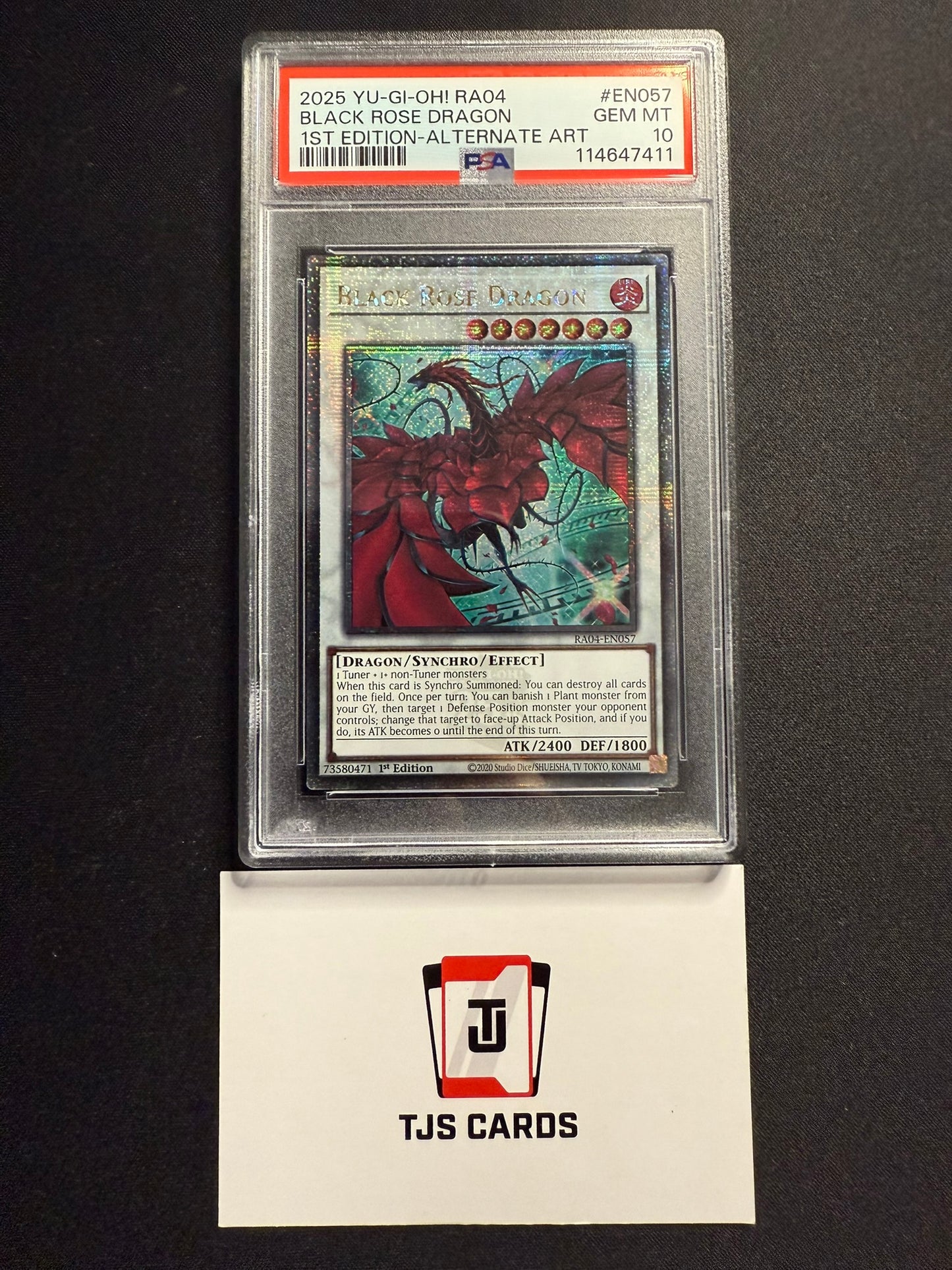 Black Rose Dragon - PSA 10 - Quarter Century Secret Rare RA04-EN057 - YuGiOh