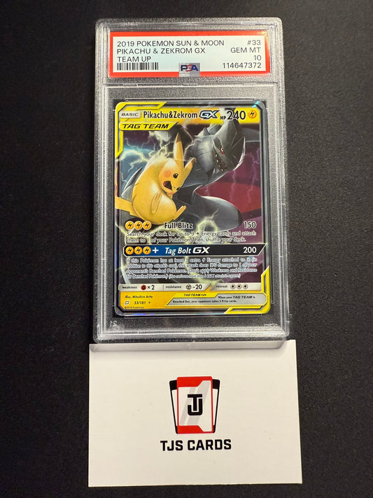 Pikachu & Zekrom GX - PSA 10 - Team Up 33/181 - Pokemon