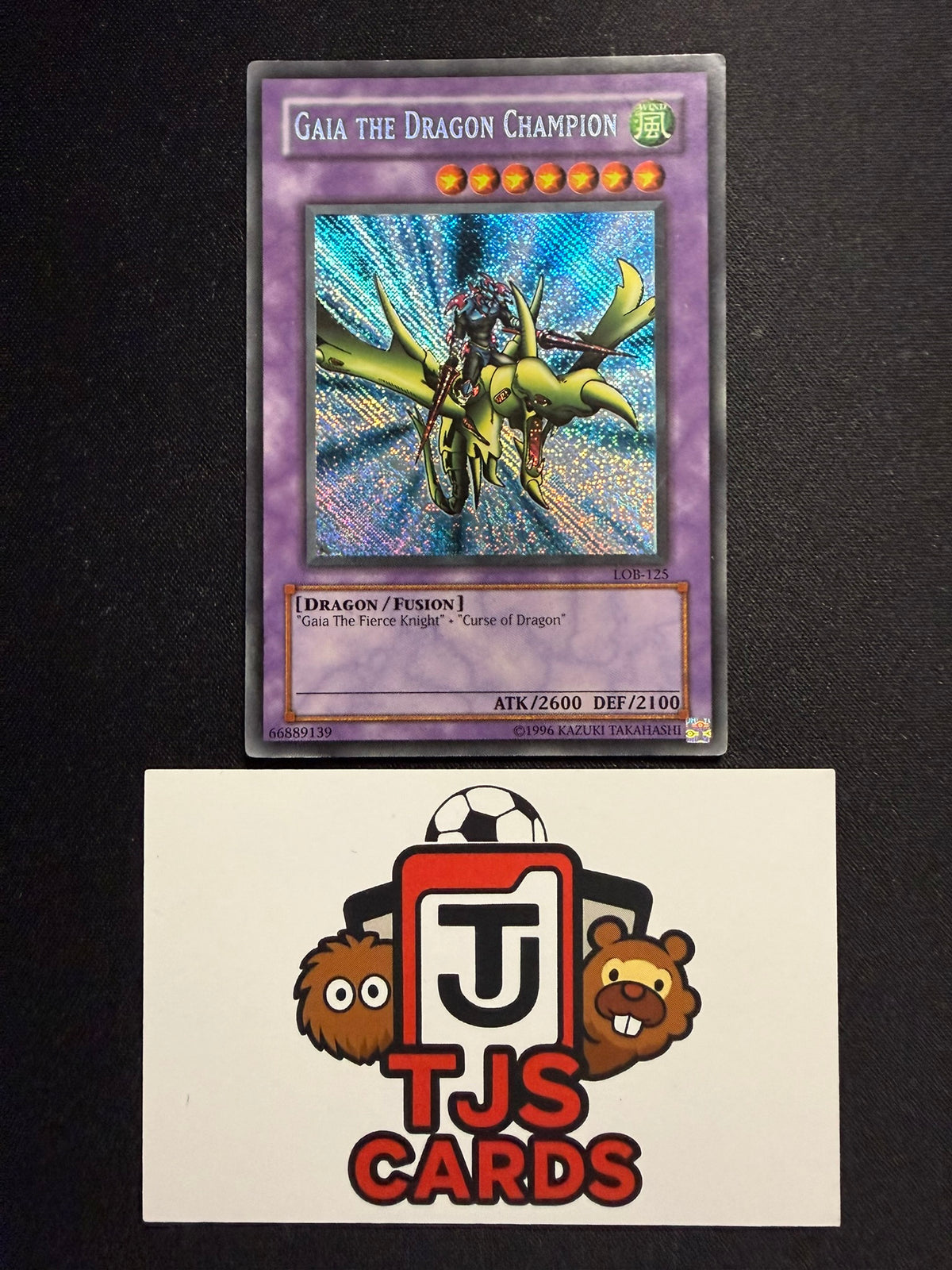 Gaia The Dragon Champion - Reverse Secret Rare LOB-125 - MP - YuGiOh