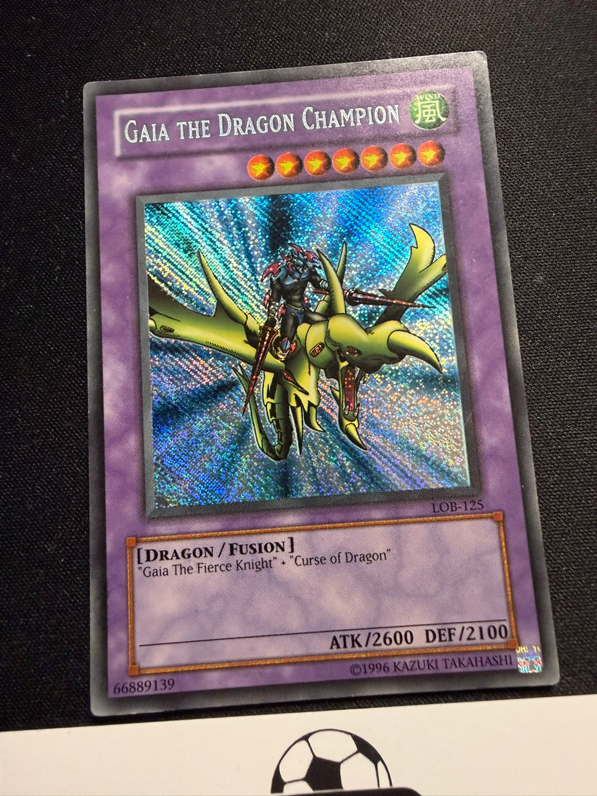 Gaia The Dragon Champion - Reverse Secret Rare LOB-125 - MP - YuGiOh