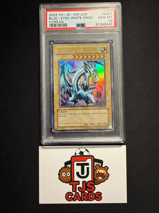 Blue-Eyes White Dragon - PSA 10 - Ultra Rare LOB-K001 - YuGiOh