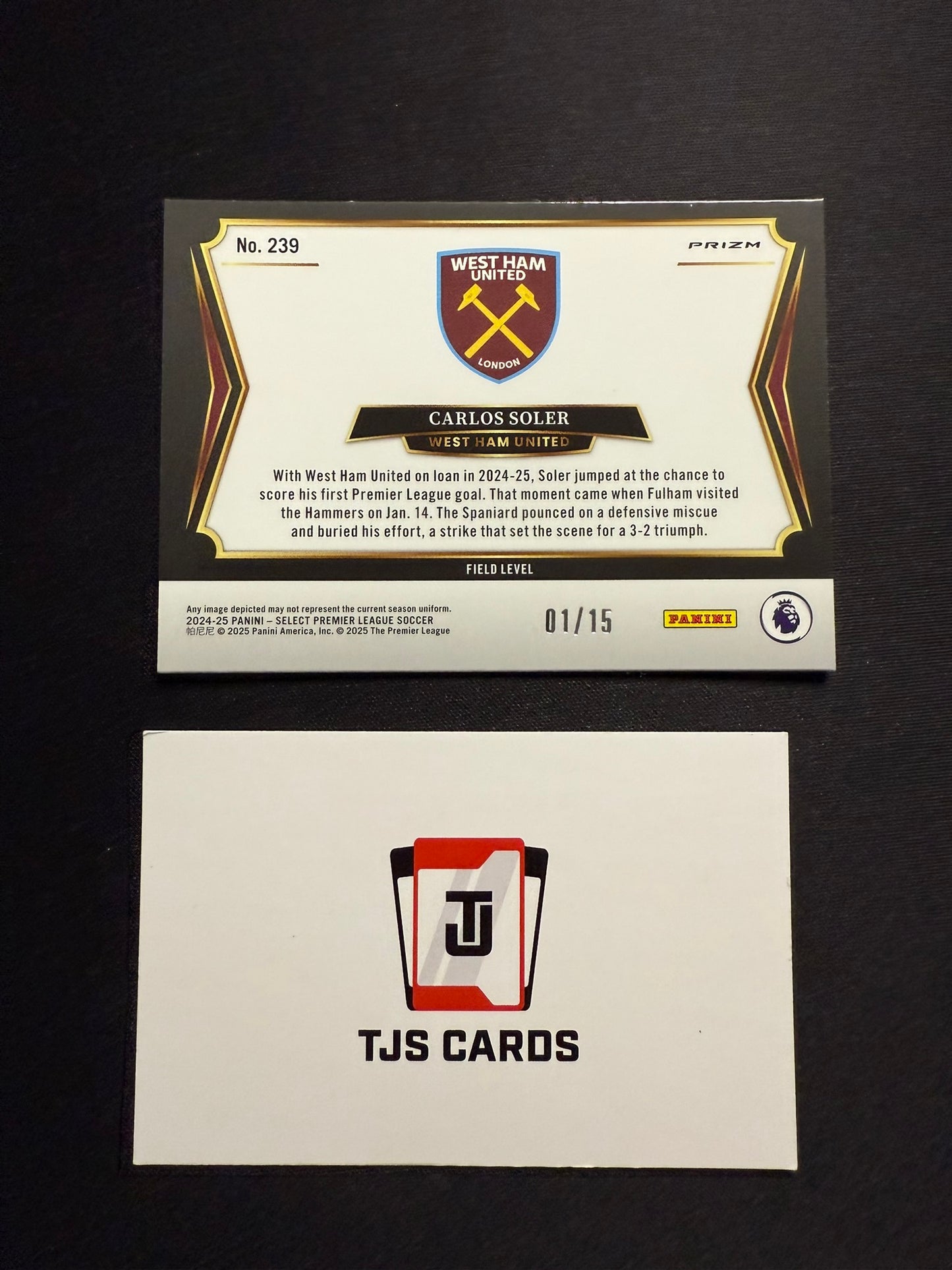 Carlos Soler - Tessellation /15 - Panini Select Premier League 2024/25