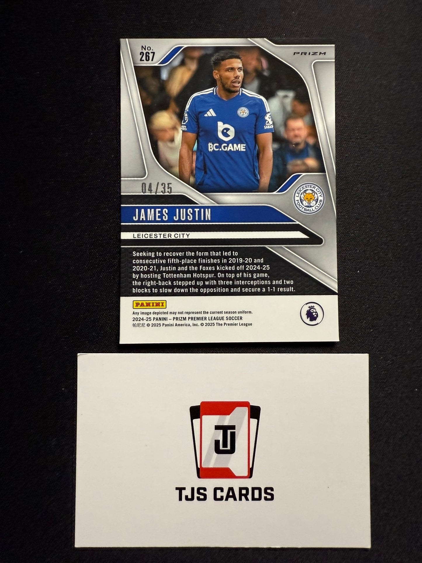 James Justin - White /35 - Panini Prizm Premier League 2024/25