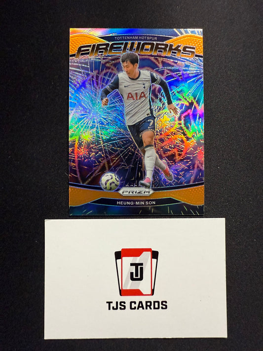 Heung-Min Son - Orange Fireworks /25 - Panini Prizm Premier League 2024/25