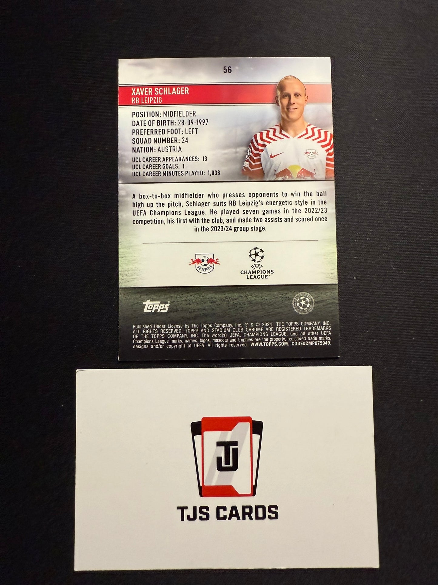 Xaver Schlager - Aqua Wave /250 - TOPPS Stadium Club Chrome 2023/24