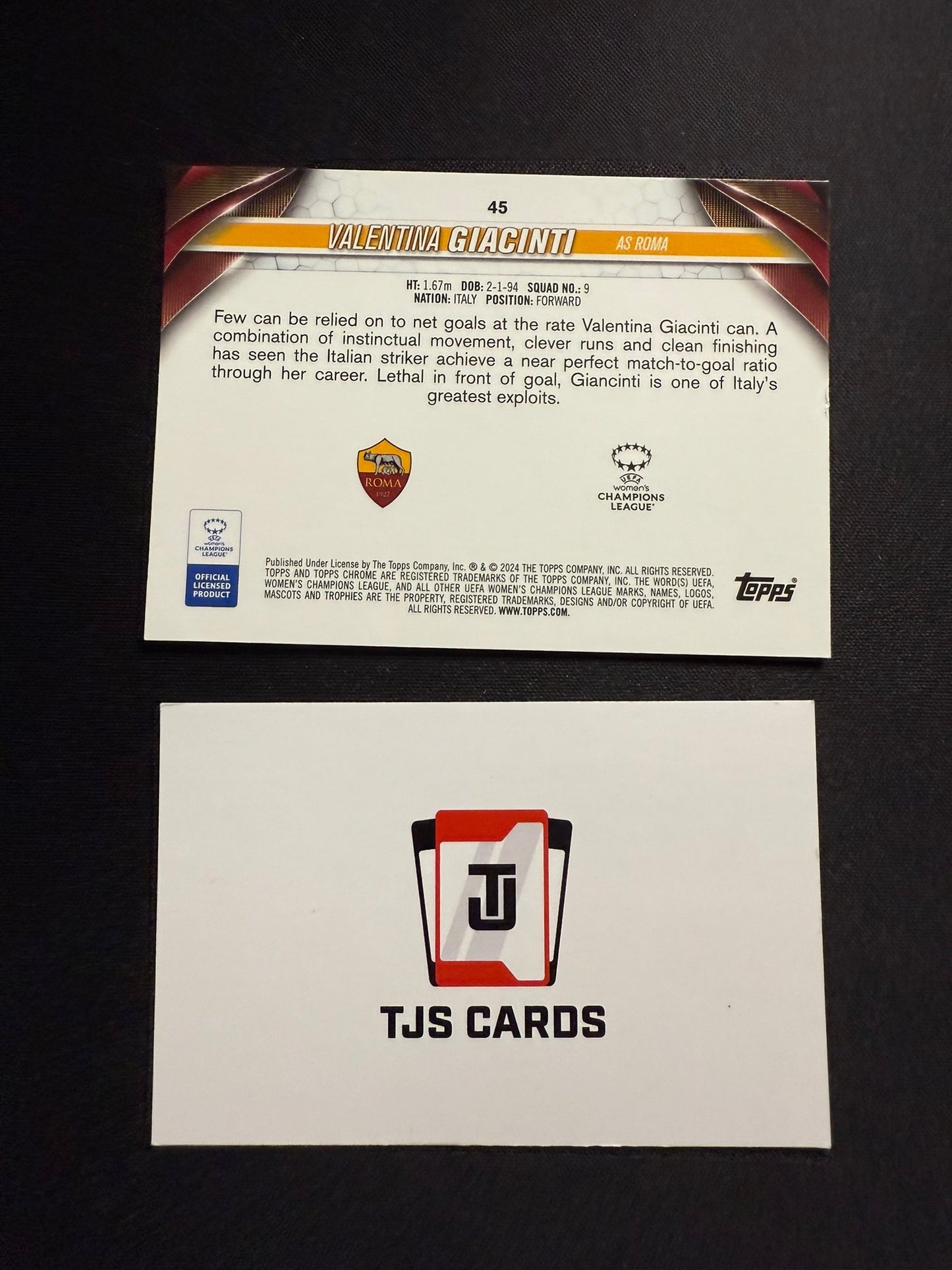 Valentina Giacinti - Purple Pulsar /299 - TOPPS Chrome UWCL 2023/24