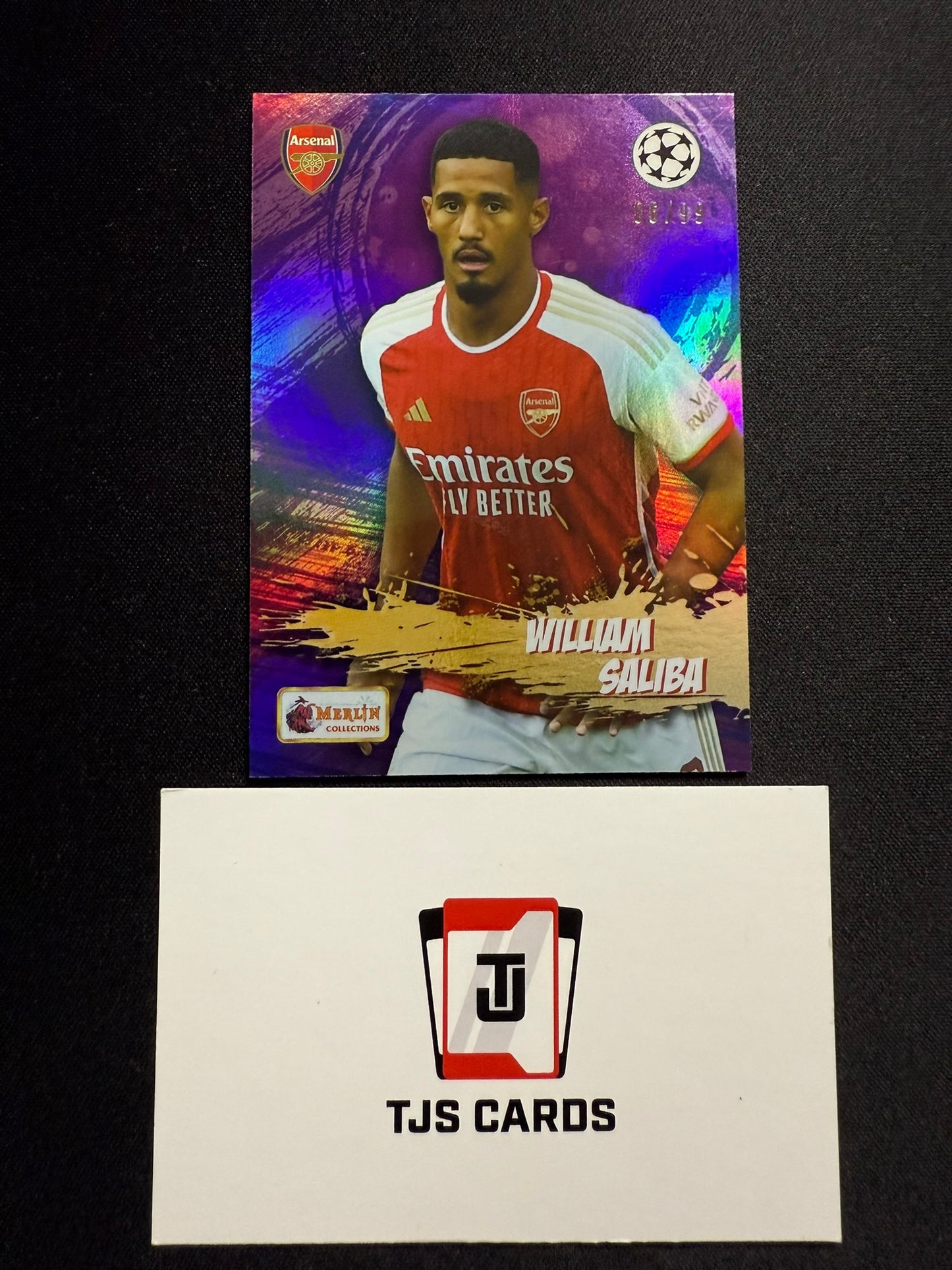 William Saliba - Purple /99 - TOPPS Merlin Heritage 2023/24