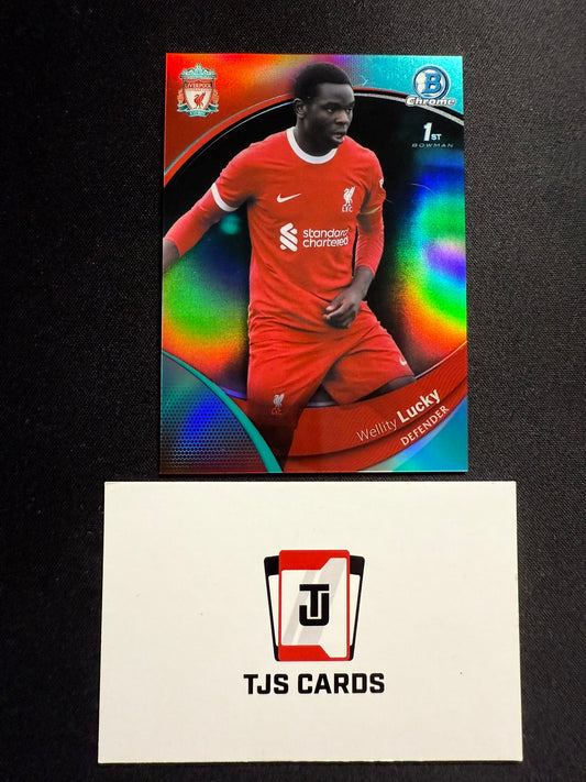 Wellity Lucky - 1st Bowman Aqua /99 - TOPPS Liverpool Chrome 2023/24
