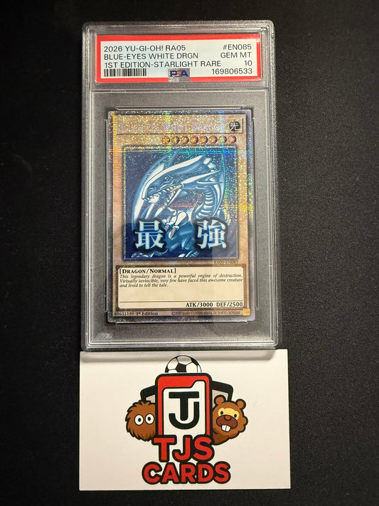 Blue-Eyes White Dragon - PSA 10 - Starlight Rare 1st Edition RA05-EN085 - YuGiOh