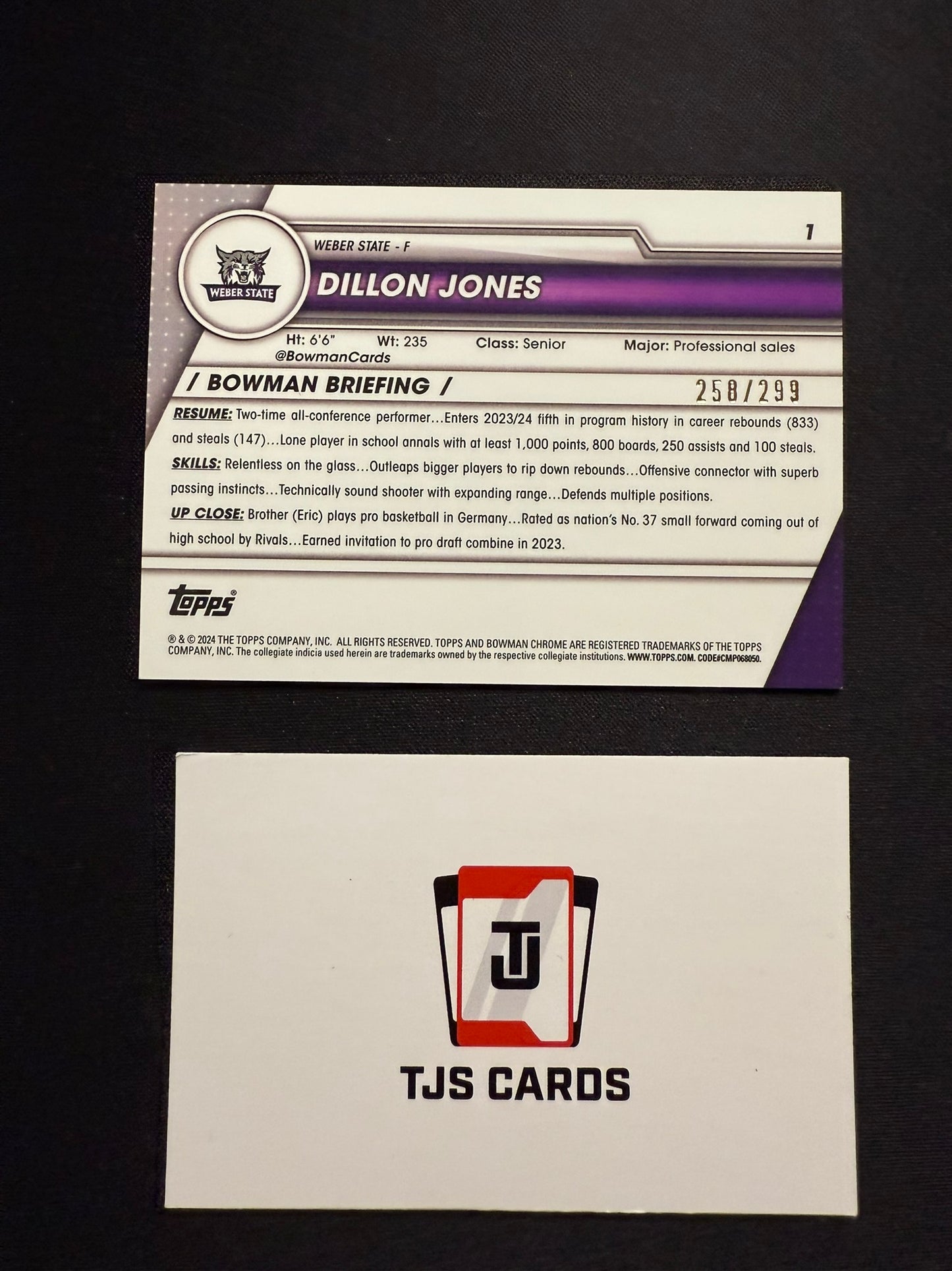 Dillon Jones - 1st Aqua Wave /299 - TOPPS Bowman U Basketball 2023/24