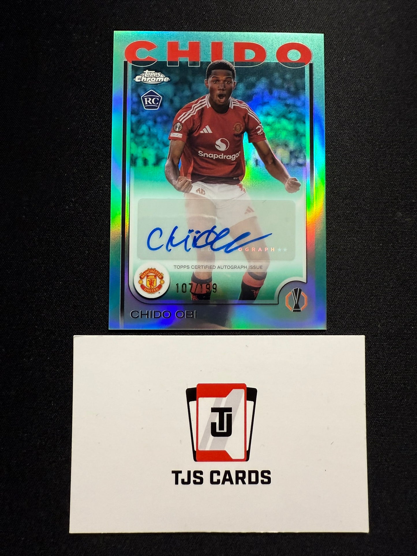 Chido Obi - Rookie Aqua Auto /199 - TOPPS Chrome UCC 2024/25