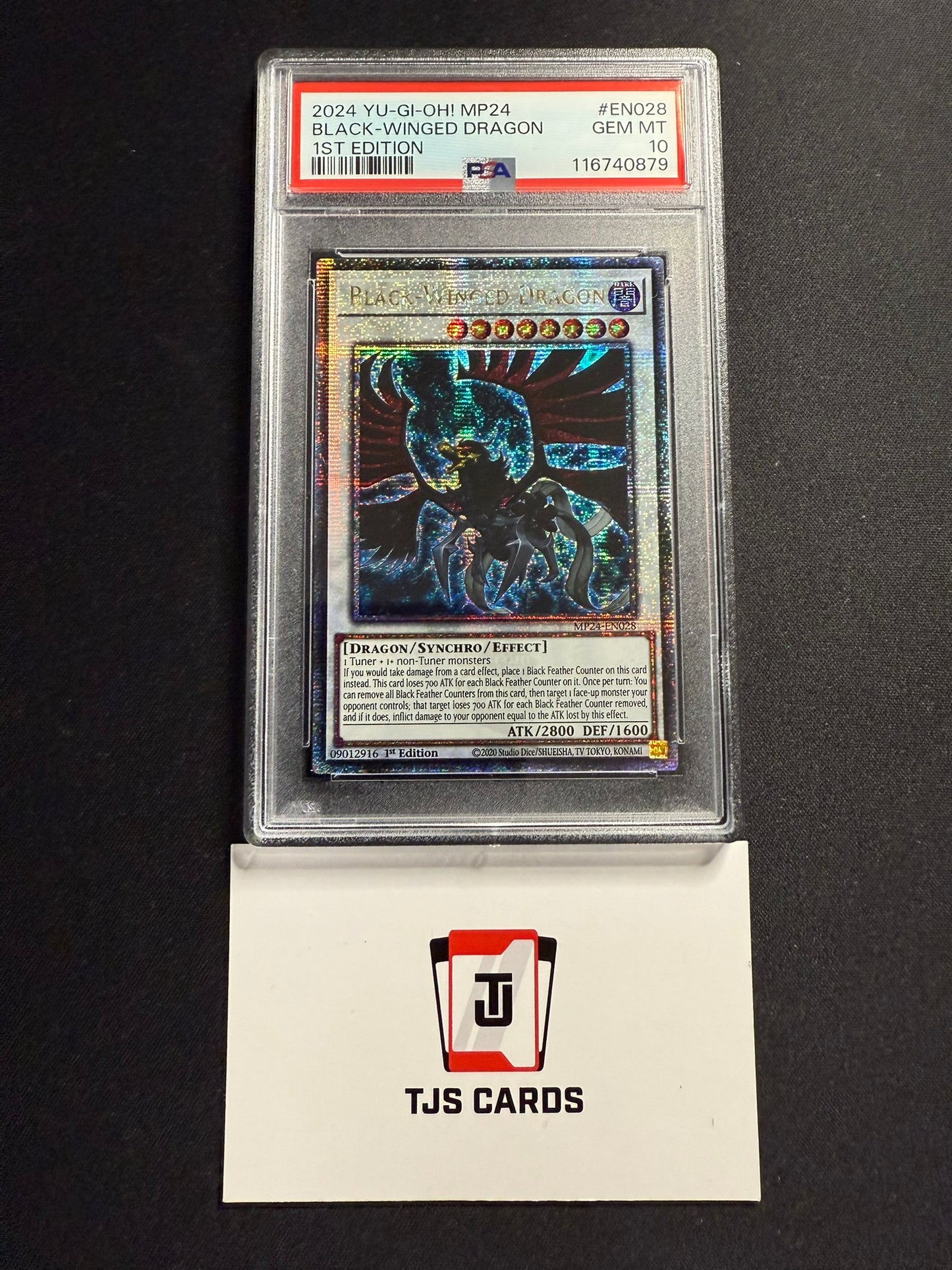Black-Winged Dragon - PSA 10 - Quarter Century Secret Rare MP24-EN028 - YuGiOh