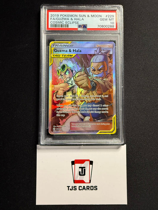 Guzma & Hala - PSA 10 - Cosmic Eclipse 229/236 - Pokemon