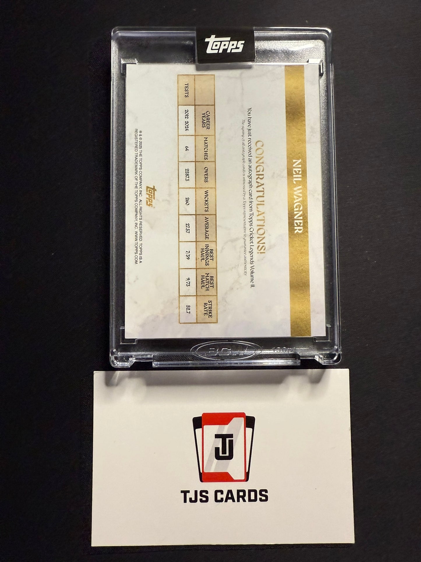 Neil Wagner - Auto /99 - TOPPS Cricket Legends Volume 2 2025