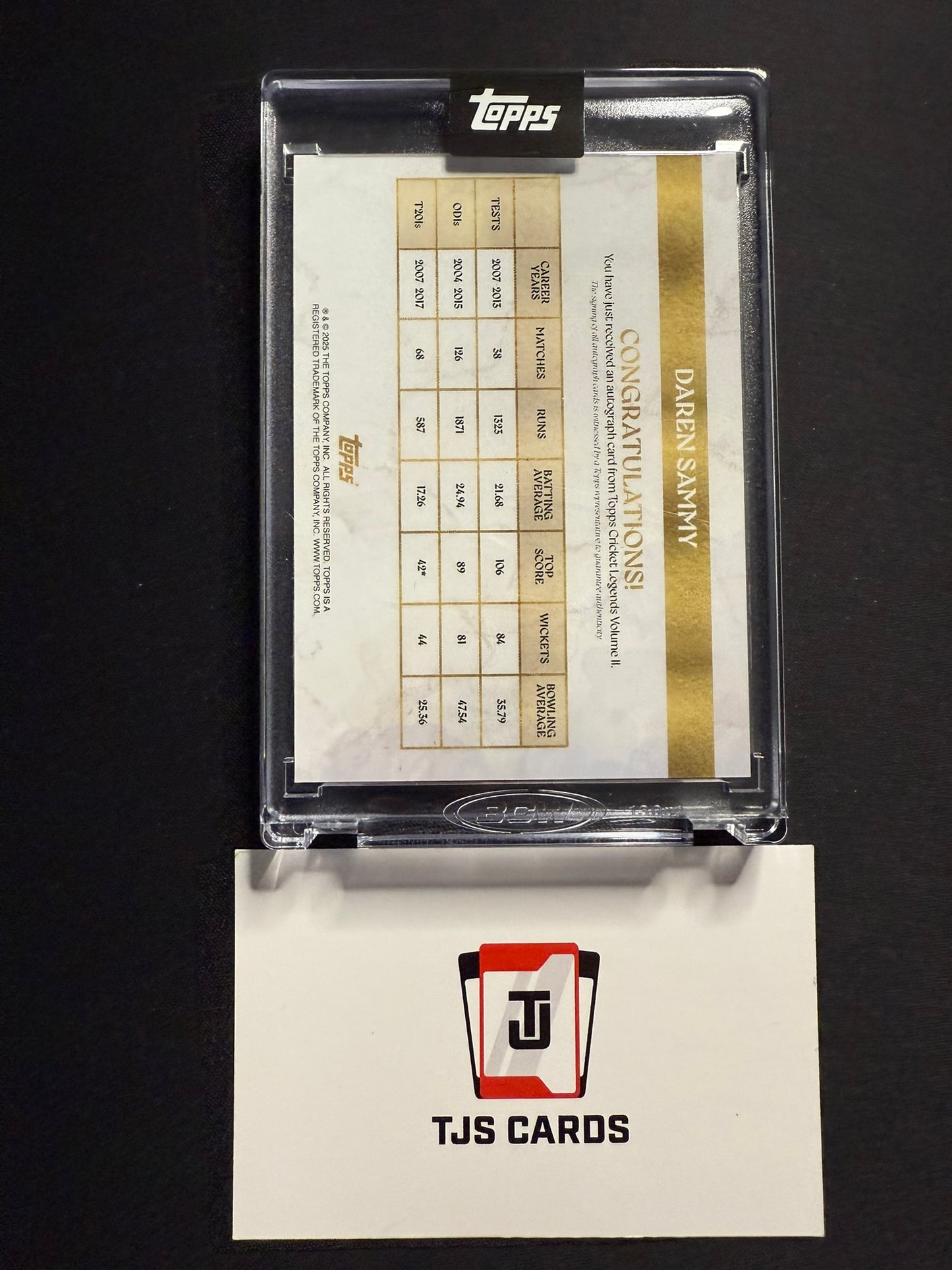 Daren Sammy - Auto /99 - TOPPS Cricket Legends Volume 2 2025