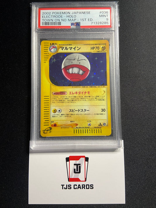 Electrode - PSA 9 - 1st Edition Holo Town On No Map 036/092 - Pokemon
