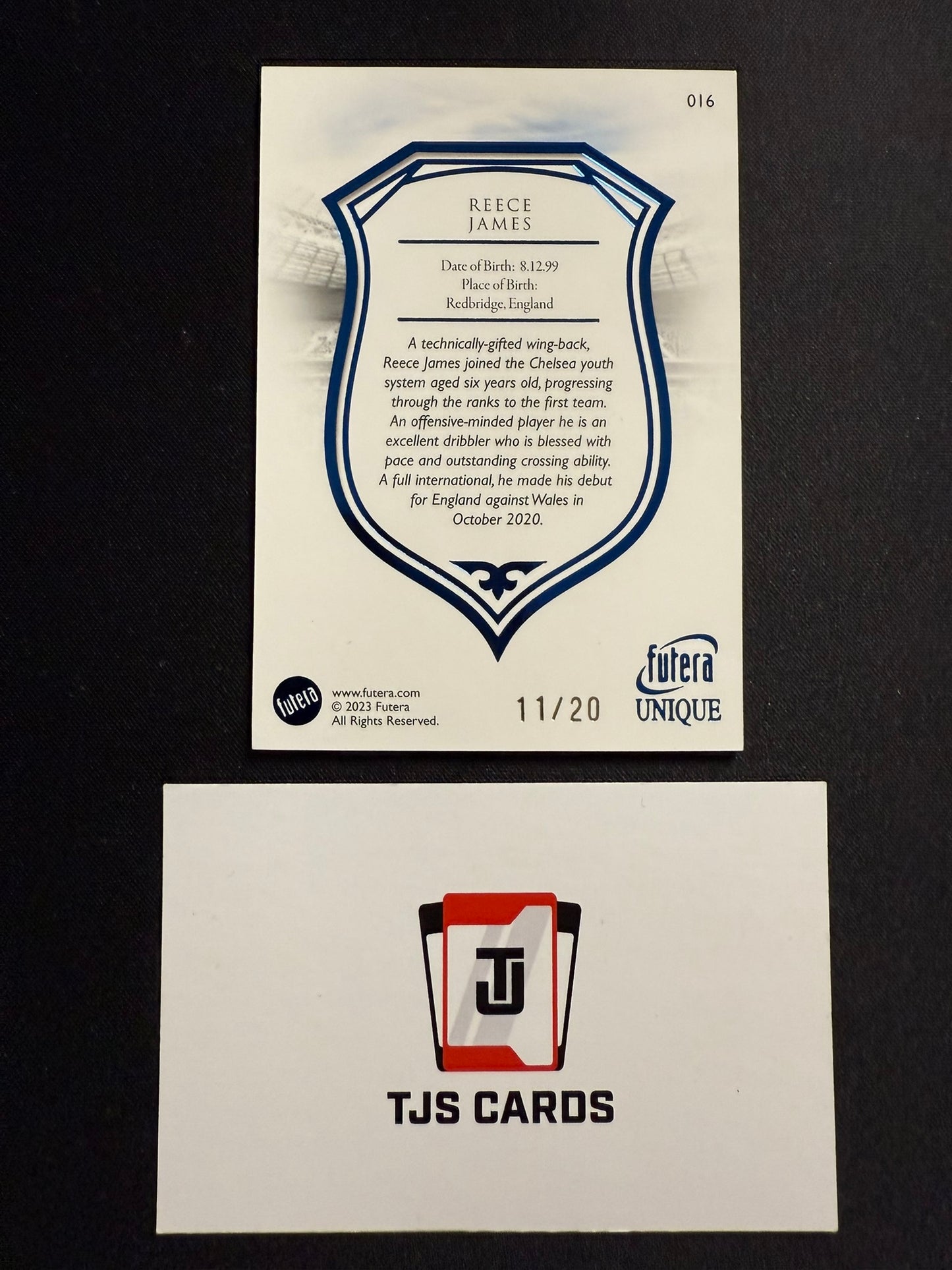 Reece James - Sapphire /20 - Futera Unique 2023