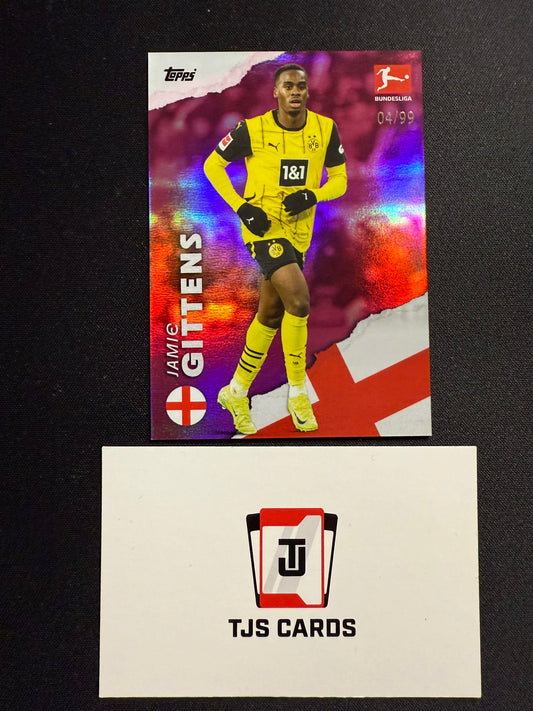 Jamie Gittens - Pink /99 - TOPPS Bundesliga International Stars 2024/25