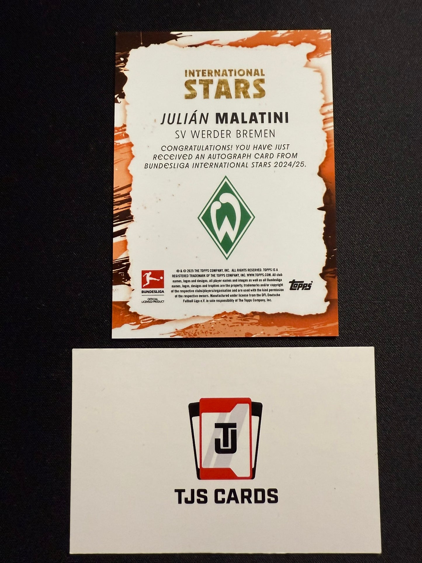 Julian Malatini - Orange Auto /49 - TOPPS Bundesliga International Stars 2024/25