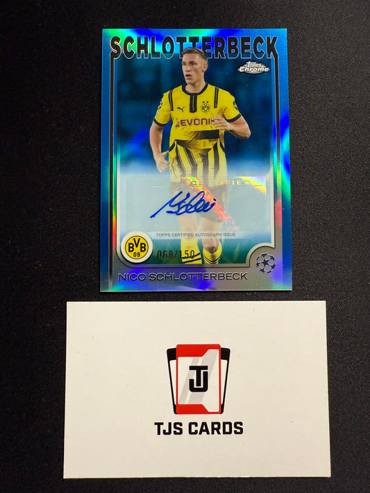 Nico Schlotterbeck - Blue Auto /150 - TOPPS UCC Chrome 2024/25