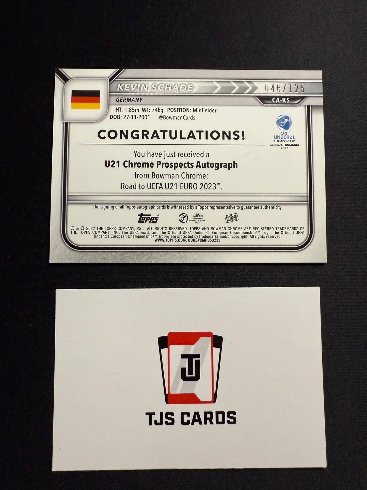 Kevin Schade - 1st Atomic Auto /125 - TOPPS Bowman Chrome UEFA U21 EURO 2023