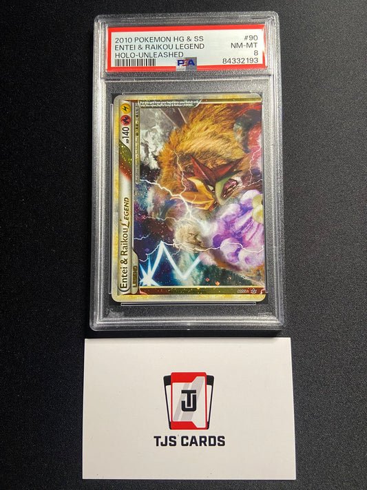 Entei & Raikou - PSA 8 - Legend Unleashed 90/95 - Pokemon
