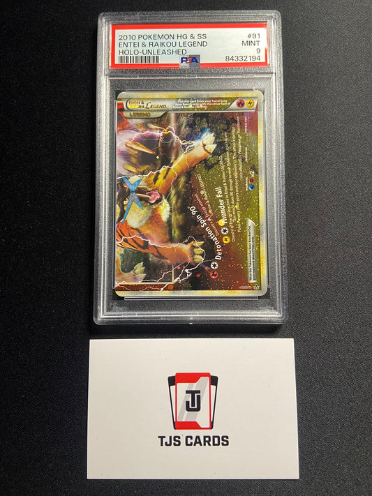 Entei & Raikou - PSA 9 - Legend Unleashed 91/95 - Pokemon