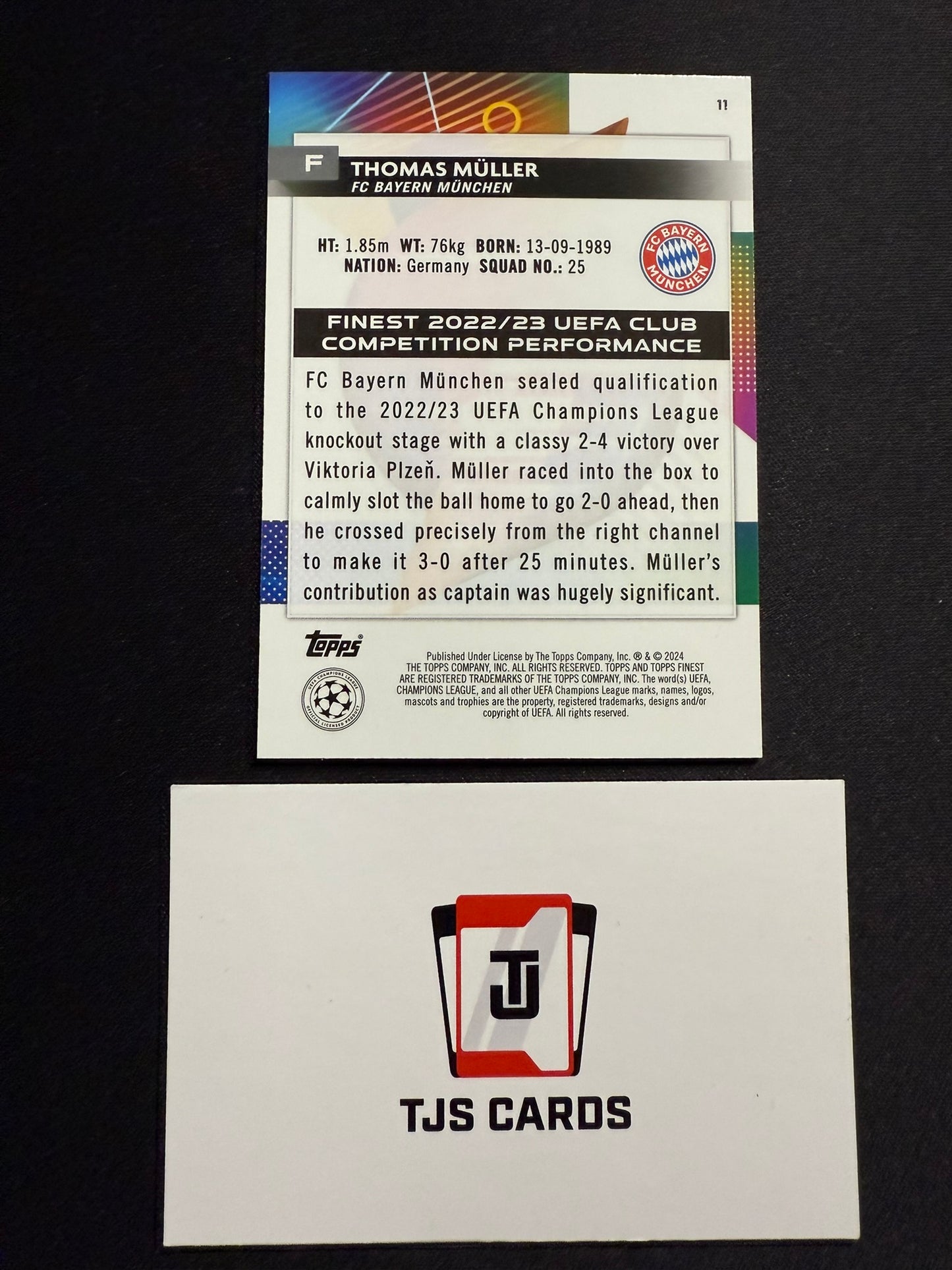 Thomas Muller - Purple /299 - TOPPS Finest UCC 2023/24