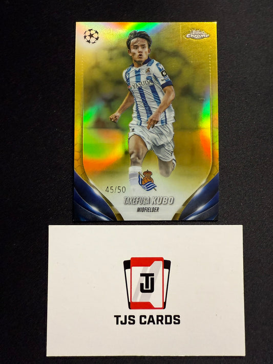 Takefusa Kubo - Gold /50 - TOPPS Chrome UCC 2023/24