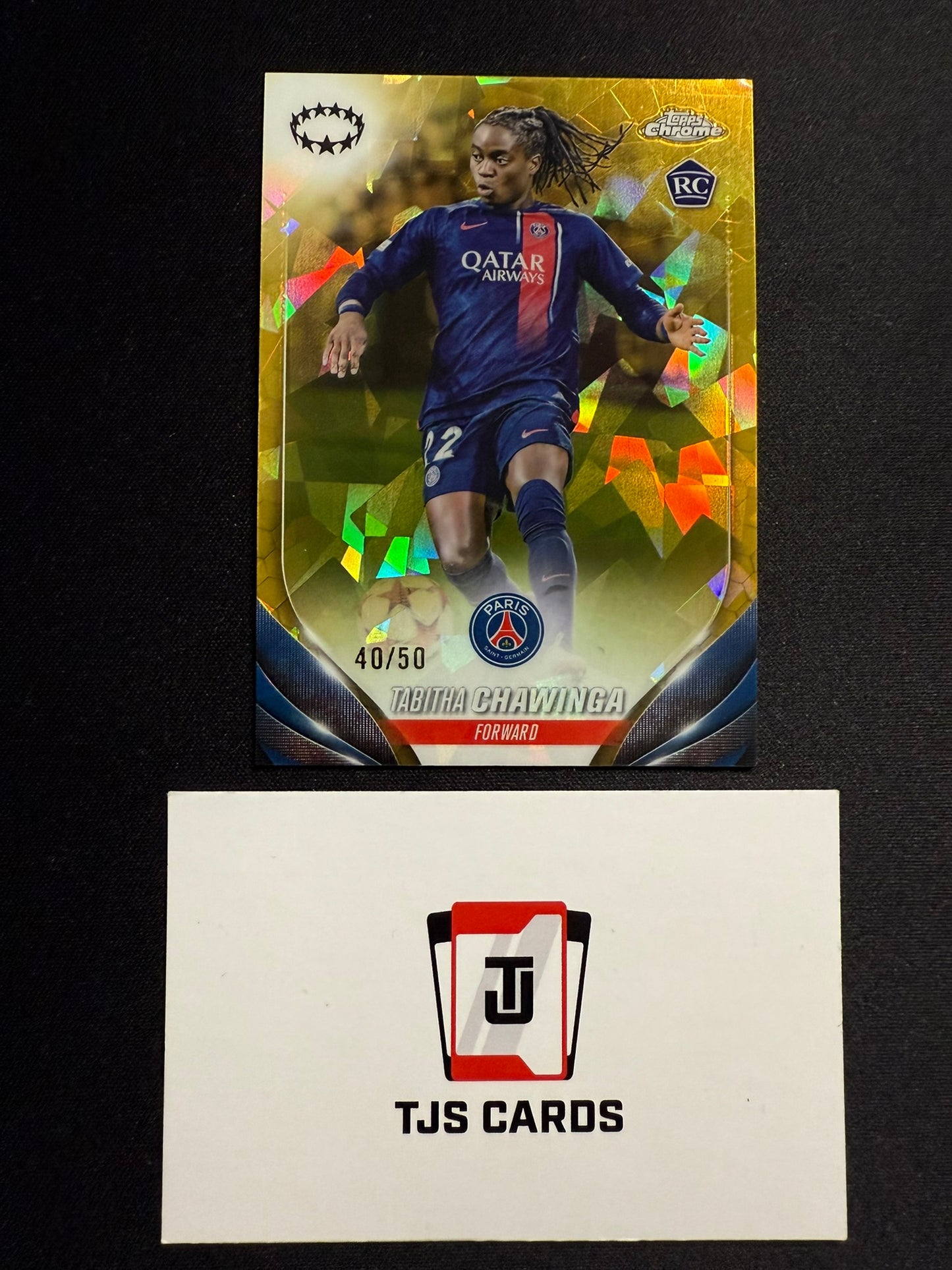Tabitha Chawinga - Rookie Gold /50 - TOPPS Sapphire UWCL 2023/24