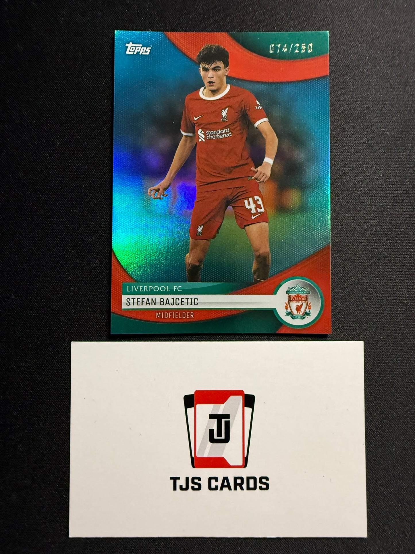 Stefan Bajcetic - Aqua /250 - TOPPS Liverpool Team Set 2023/24
