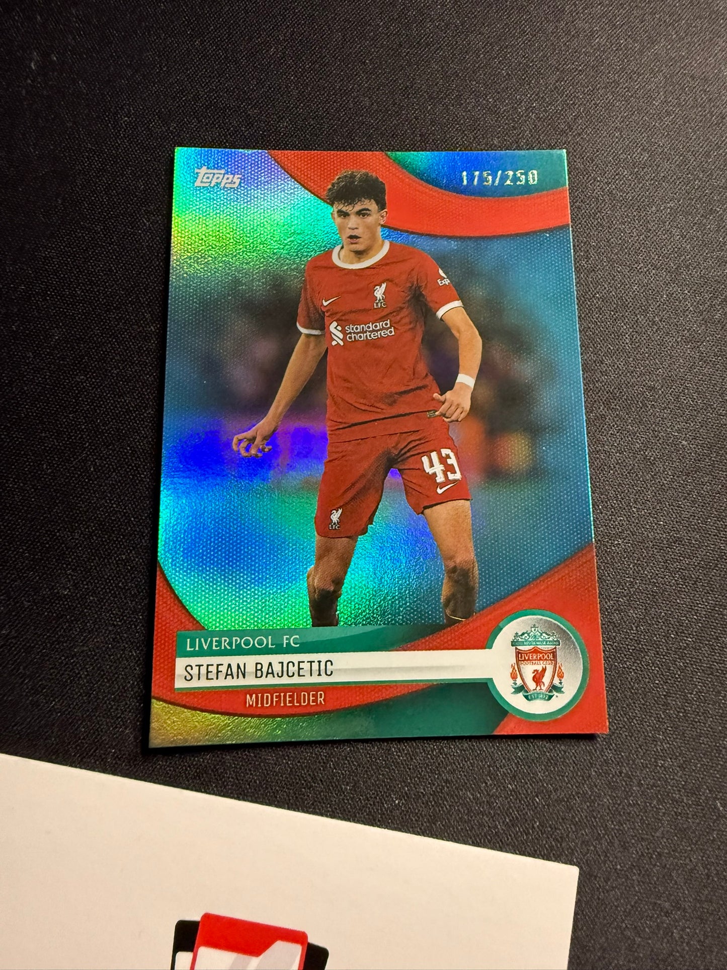 Stefan Bajcetic - Aqua /250 - TOPPS Liverpool Team Set 2023/24