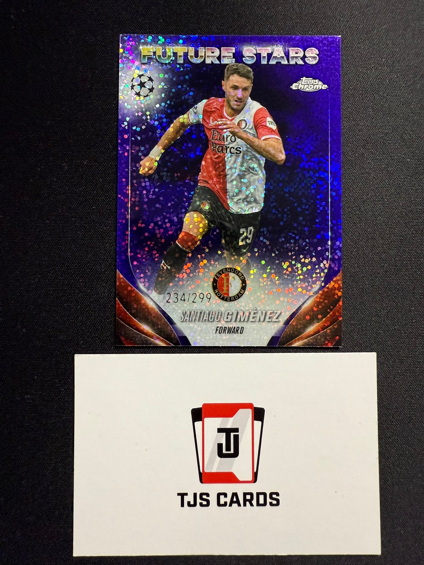 Santiago Gimenez - Purple Speckle /299 - TOPPS Chrome UCC 2023/24