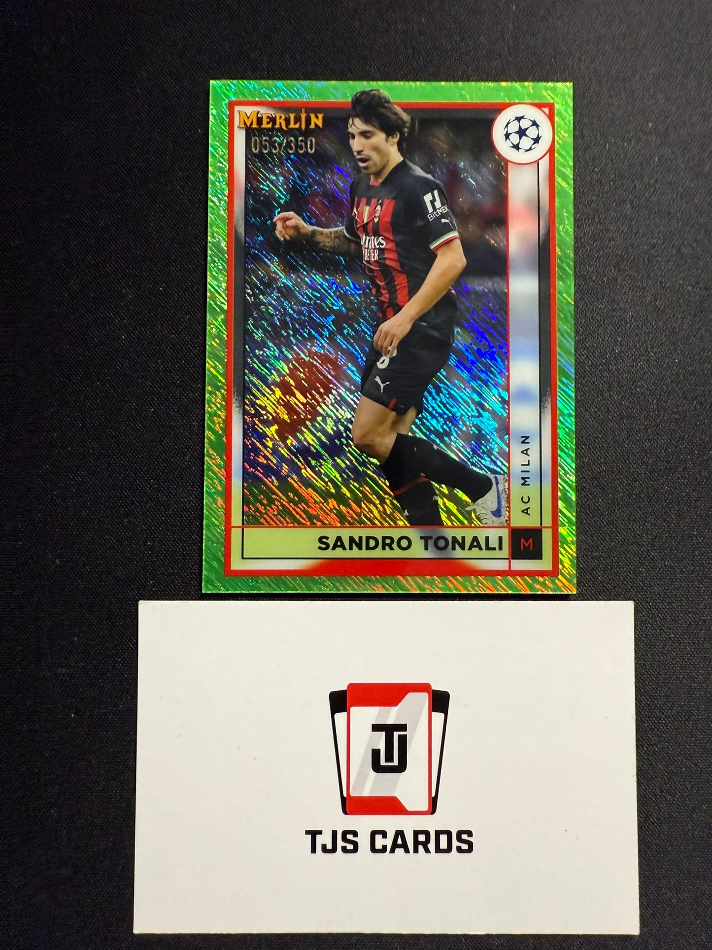 Sandro Tonali - Green Shimmer /350 - TOPPS Merlin Chrome UCC 2022/23