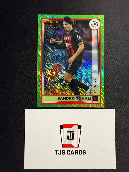 Sandro Tonali - Green Shimmer /350 - TOPPS Merlin Chrome UCC 2022/23