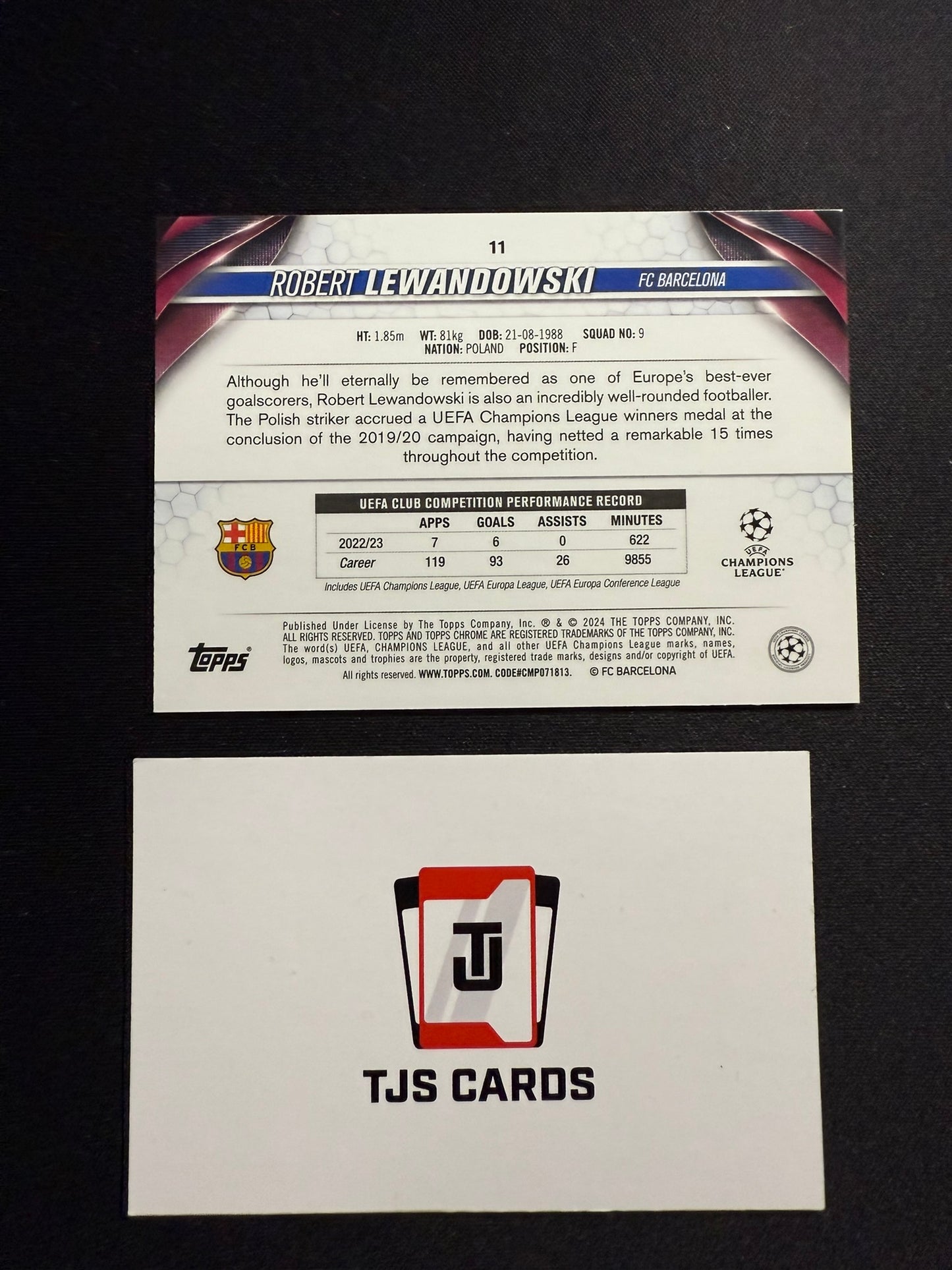 Robert Lewandowski - Blue Geometric /150 - TOPPS UCC Chrome 2023/24