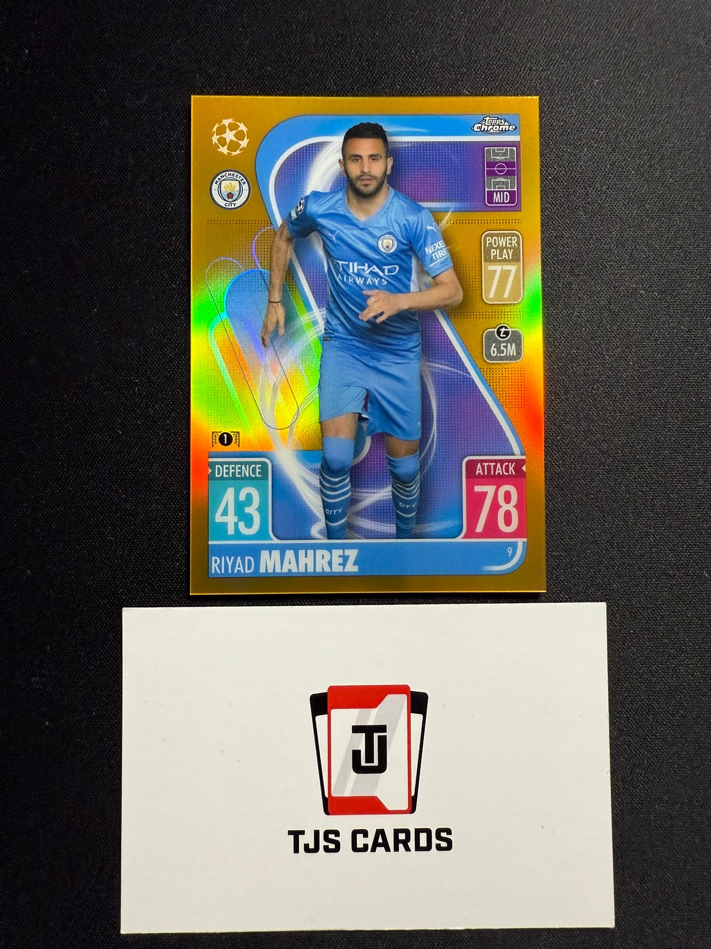 Riyad Mahrez - Gold /50 - TOPPS Match Attax Chrome 2021/22