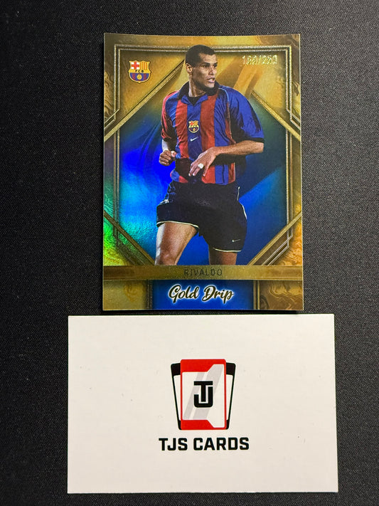 Rivaldo - Gold Drip Blue /250 - TOPPS Barcelona Team Set 2023/24